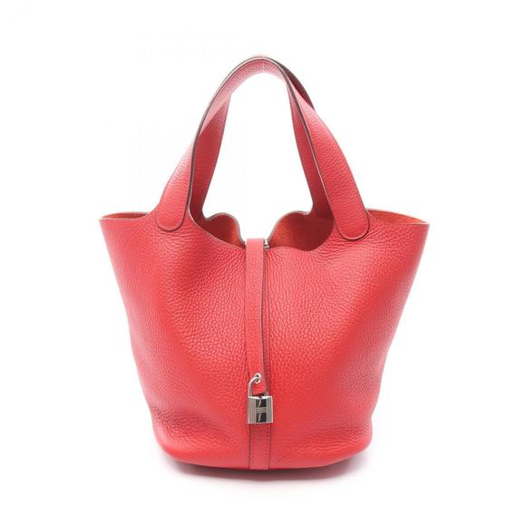 Hermes Hermès Picotin Lock MM handbag in Taurillon Clemence leather, red, for... - Picture 1 of 6